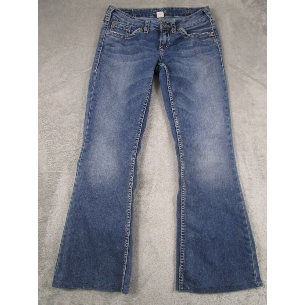 Silver Jeans Womens 28 Blue Bootcut Aiko Tailored Distressed‎ Pockets